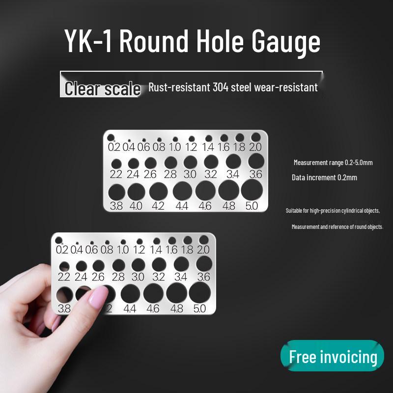 Precision Drill Diameter & Particle Size Measuring Gauge for Round Holes Default Item