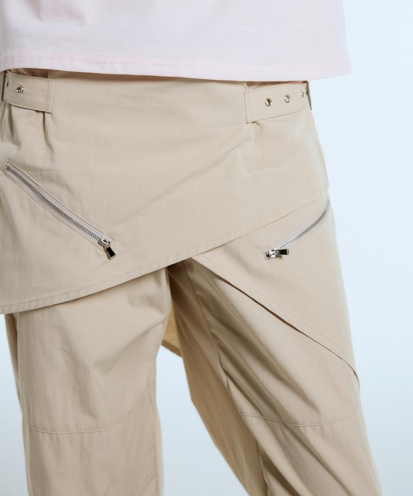 LARTIGENT L11 Wrap Skirt Pants(Beige)