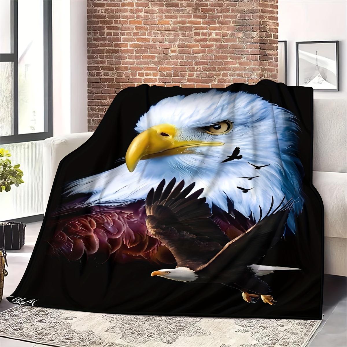 

1pc Flannel Blanket Eagle Print Blanket Soft And Warm Sofa Blanket, Nap Blanket for Sofa Bed Car Office Camping 70x100cm