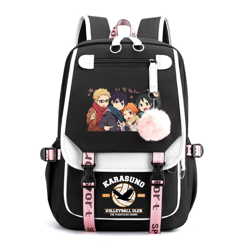 Anime volleyball teenager peripheral printing middle school student schoolbag outdoor large-capacity backpack