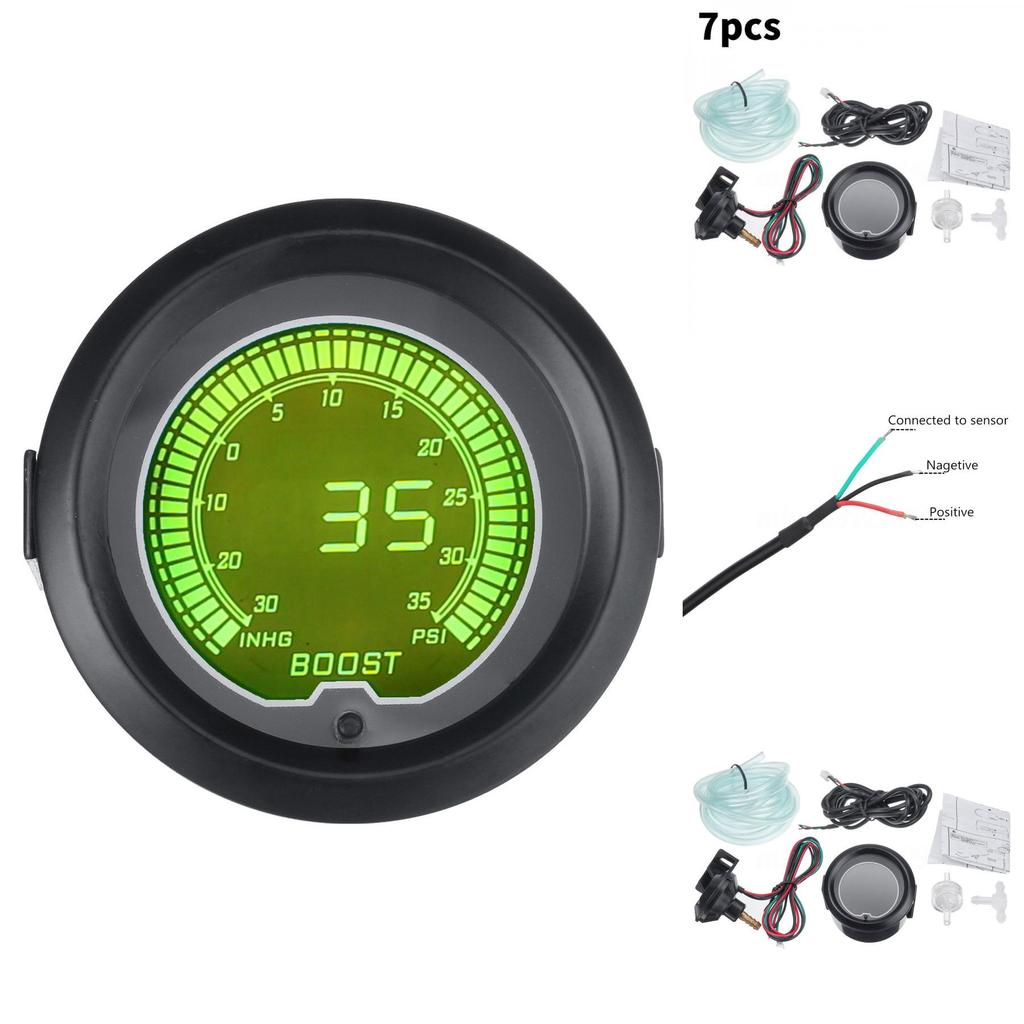 Turbocharger Boost Gauge For Car 52mm Digital Lcd Display High Accuracy Automotive Instrument