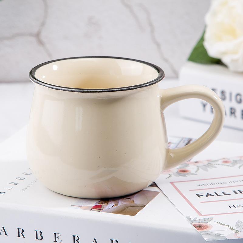 

Home Office Creative Gift Retro Tea Coffee Eco-friendly Mug High Quality Ceramics Drinking Mugs Ceramics Engraving Red Cups 301 400ml