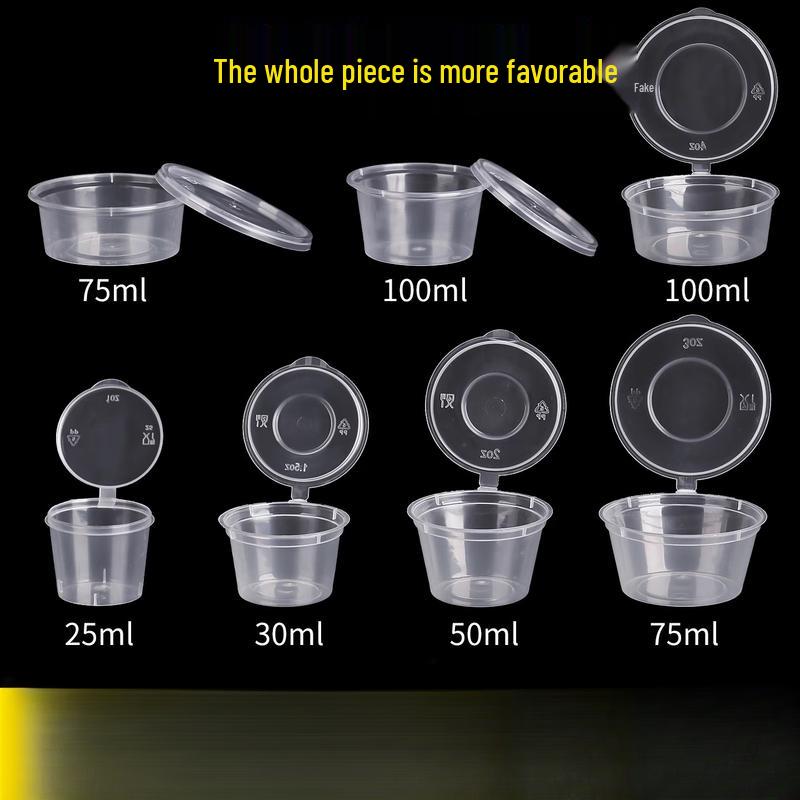 Disposable Round Plastic Sauce Containers with Lids