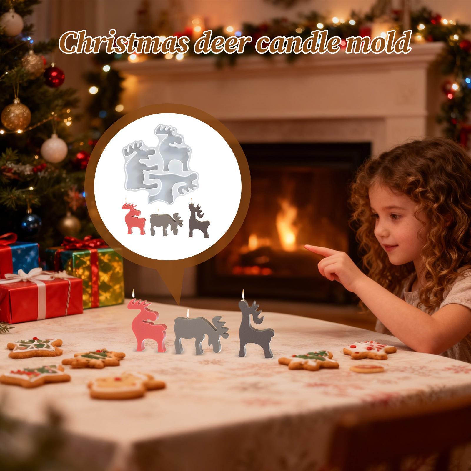 

Christmas Mold 3D Reindeer Moulds Deer Mold For Chocolate Candle Soap Fondant Candy Baking Holiday Crafts Table Centerpiece Home CHINA