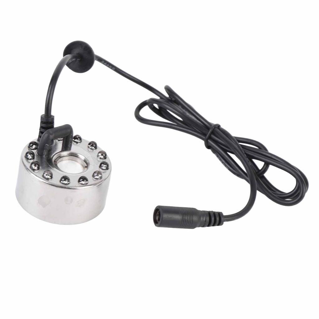 Mist Maker Fogger Zinc Alloy 12 LED Color Changing Fog Atomizer Humidifier for Water Fountain Pond Rockery Vase