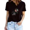 European Size Women'S Short-Sleeve Round-Neck T-Shirt with a Casual Sports Cartoon Print, Suitable for Women'S Athletic Wear.