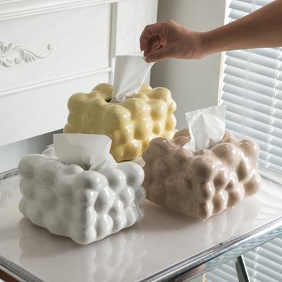 Cutie de șervețele sferică neregulată creativă extractibilă, ornamente de birou, cutie de șervețele ceramică cu formă specială pentru uz casnic, decorațiune artistică