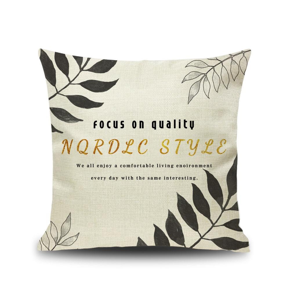 Nordic Floral Cushion Green Leaf Flowers Decorative Pillow Sofa Home Decor Decoration Pillowcase 18x18
