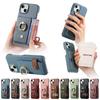 Ring Holder Cards Solt Wallet Leather Case For Iphone 15 14 Pro Max 13 12 Mini 11 XS XR X 7 8 Plus SE2022 Bag Stand Lichee Cover