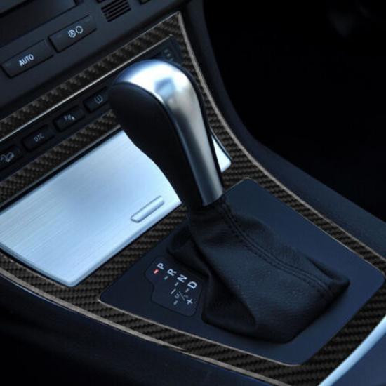 Carbon Fiber Car Center Gear Shift Big Frame Cover For BMW X3 E83 2004-2010 LHD