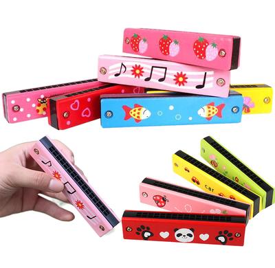 1-5 piezas Armónica de Madera de 16 Agujeros Adecuada para Principiantes Iluminación Musical Ocio Entretenimiento Accesorios Estilo Dibujo Animado Lindo TMZ