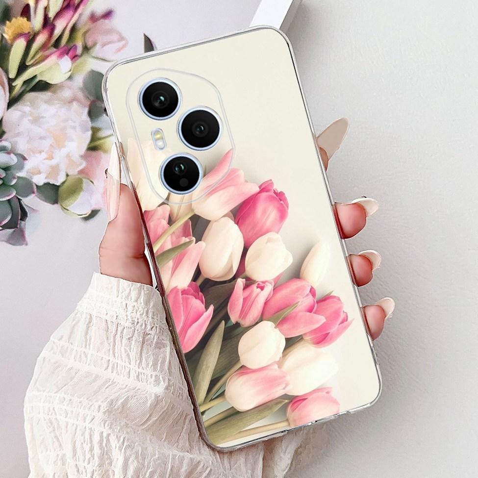 Clear For Honor 400 Pro Case DNP-NX9 Cute Cartoon Cat Fashion Flower Funny Painted Soft Bumper For Honor 400Pro Back Cover Funda
