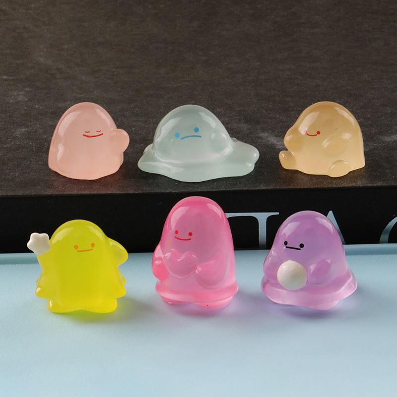 Creative Cute Mini Luminous Small Colorful Ghost Miniature Figurines Landscape Decoration Diy Home Children Accessories Gifts