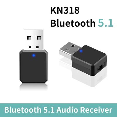 KN318 Bluetooth 5.1 audio přijímač 3,5 mm Aux Jack USB adaptér Auto Hands-free Call Auto Bluetooth vysílač pro autorádio Mp3 PC