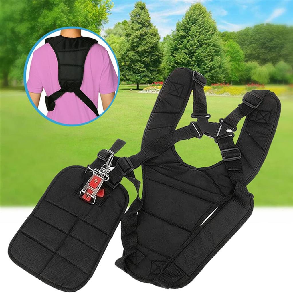 Double Shoulder Strimmer Harness Strap For Lawn Mower Grass Strimmer Brush Cutter Garden Power Pruner Adjustable Nylon Belt