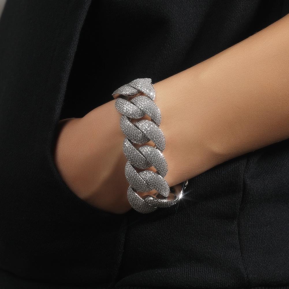 24mm Bubble Cuban Chain Zircon Bracelet