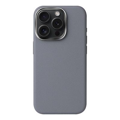 Plain Leather Case Suitable for IPhone16ProMax Mobile Phone Case Alloy Lens Apple 15 Simple Matte Protective Case