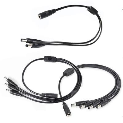 20awg 5A 1 DC Female To 2/3/4 Male Splitter Plug 5.5x2.5mm Power Supply Cord Adapter Connector Cable for LED Strip CCTV Camera