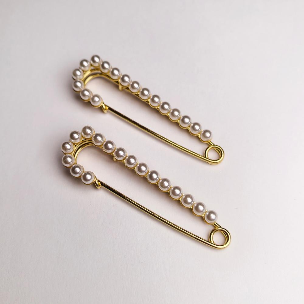 2pcs Matel Crystal Brooches Waistband Fixing Buckle Safety Pin Multifunction Brooch Pins for Women Waist Buckle Wholesale