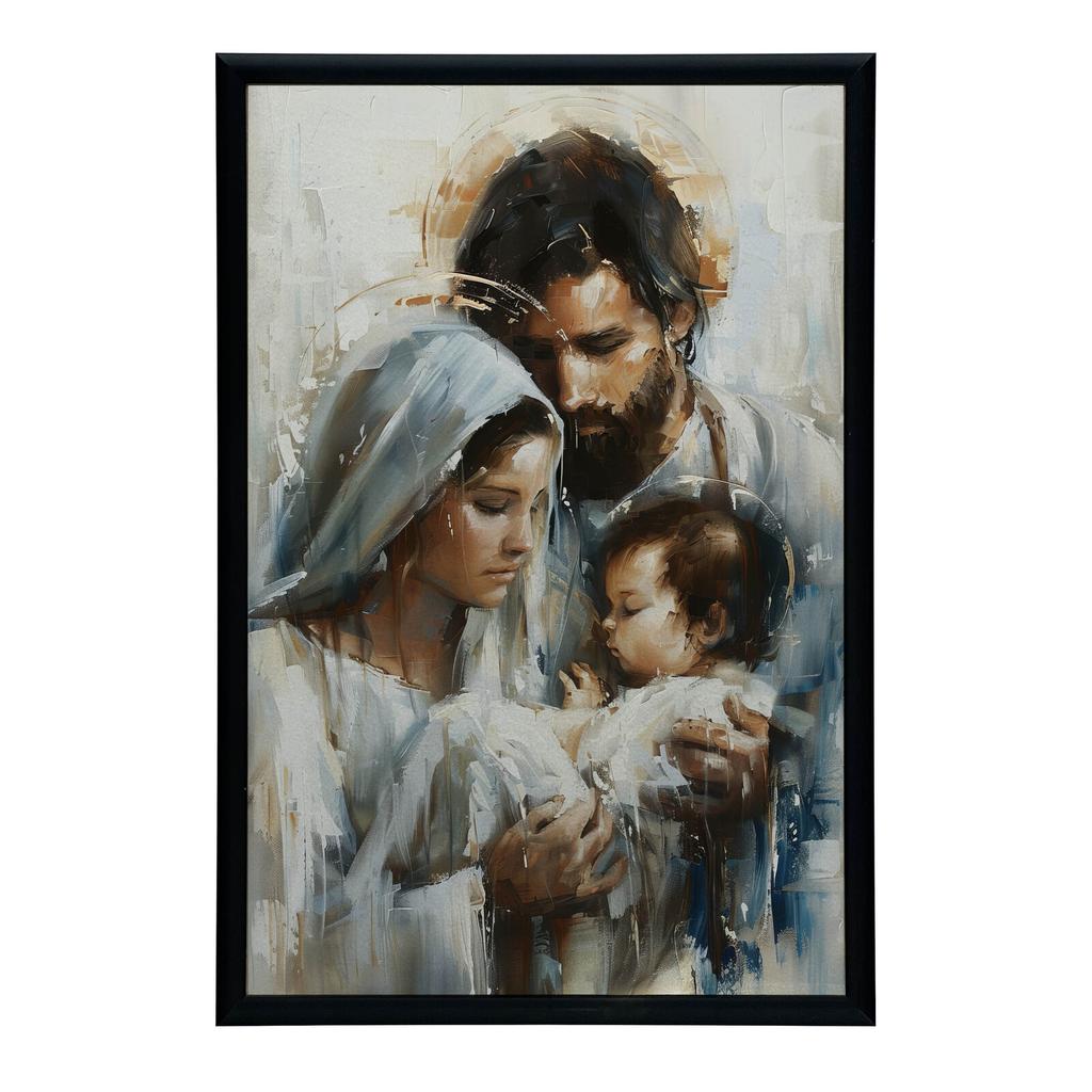 Holy Family - Miracle of Christmas Holy Family - Miracle of Christmas, 50X70 Cm, Wooden Frame Light Oak, Matte Paper 230 Gsm