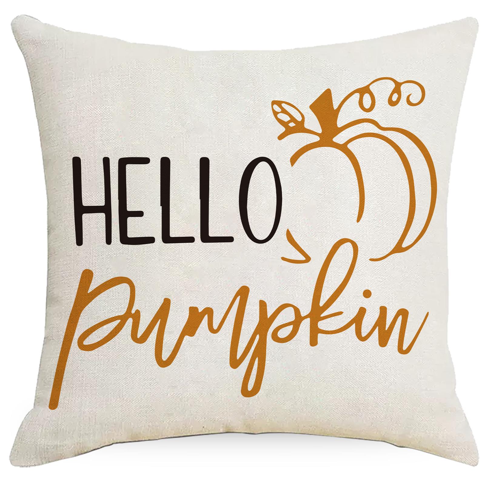 

Autumn Thanksgiving Pillow Case Pumpkin Car Cushion Pillow Sofa Square Pillow Case Premium Durable Quality Useful 45 * 45Cm