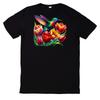T-Shirt Colorful Hummingbird with Flower Motif