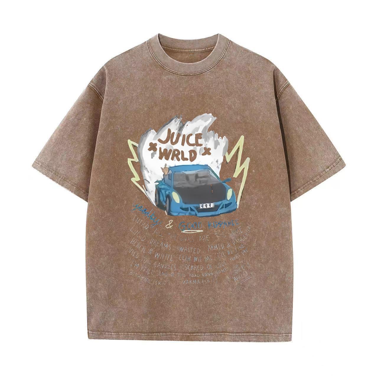 

Ретро випрана вінтажна футболка Чоловіча та жіноча реперська футболка Juice Wrld з капюшоном Ретро випрана вінтажна футболка 2XL