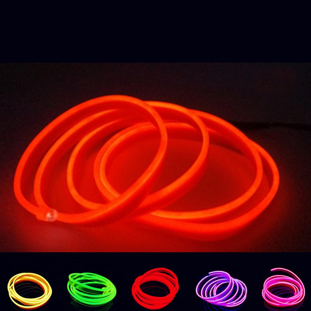 5M Flexible Neon Light Car EL Wire Rope Tube LED Strip Waterproof Party Decor Lamp With 12V Controller
