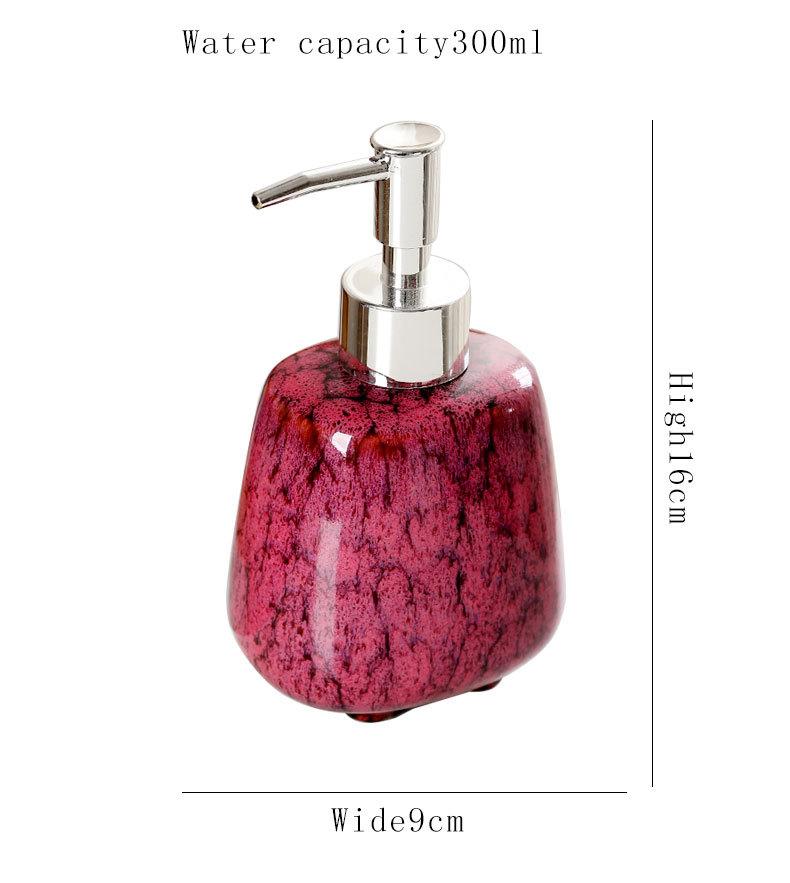 300ml soap dispenser hand washing liquid bottle Ceramic kiln change shampoo shower gel Stainless steel pump head lotion bottle