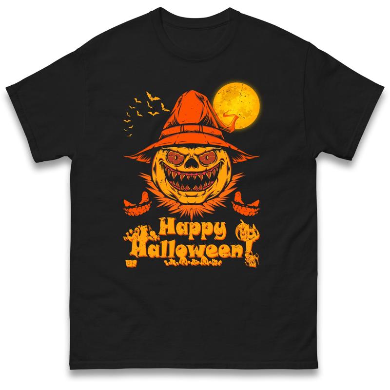 

Happy Halloween Scary T Shirt Horror Night Party Spooky Creepy - Men s Summer Cotton Graphic Tee S разноцветный