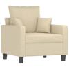 Armchair with Ottoman Cream 60 cm Fabric