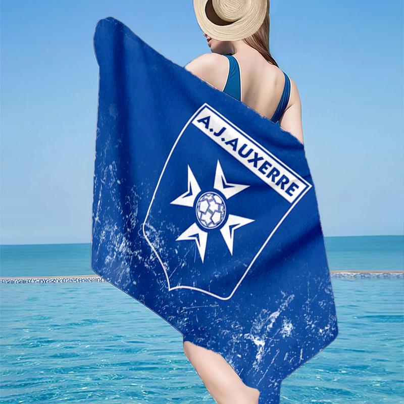 1PC Aj Auxerre Football Club Beach Towel - Soft, Absorbent Microfiber, Lightweight, Ideal for The Beach, Parties, Travel, Camping Fan Gifts