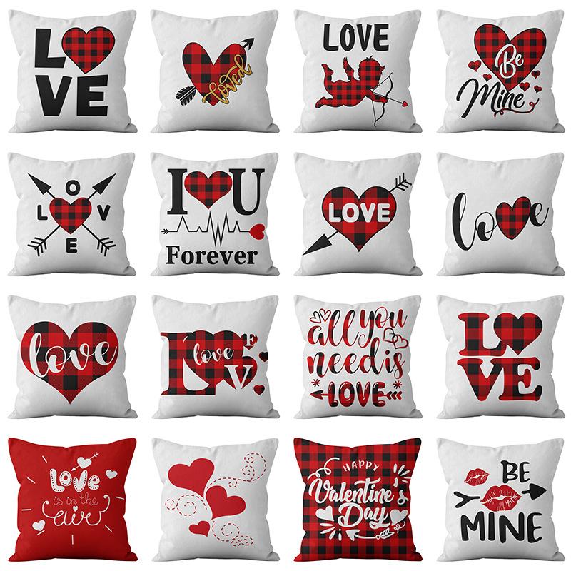 New Valentine's Day Series Pillow Cover Festive Home Gift Pillow Cover