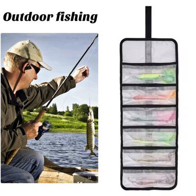 Roll-up Fishing Lure Storage Bag Waterproof PVC Multi-Pocket Fishing Bait Hook Accessories Organizer Pouch Fishing Enthusiasts Gift