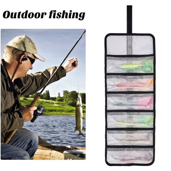 Rullbar oppbevaringsveske for fiskesluk vanntett PVC multi-lomme fiskekrok tilbehør organisator pose gave til fiskeentusiaster