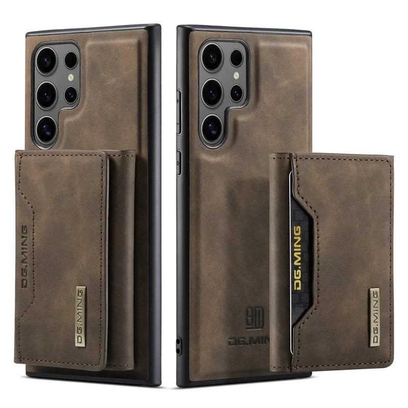 Luksusowe Magnetyczne Odpinane Skórzane Etui Portfel na Samsung Galaxy S26 S25 S24 S23 Ultra S22 S21 Plus S20 FE A55 A35 z Uchwytem na Karty