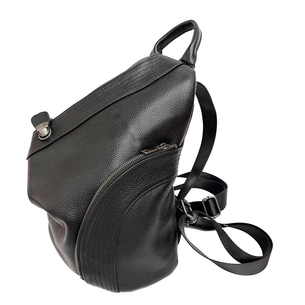 Ladies' Leather Backpack, Women's Bag, Black Top Layer Cowhide Backpack, Zipper Buckle, Anti-theft Buckle Bag