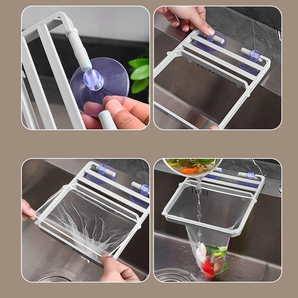 Suction Cup Sink Waste Filter Plastic Waste Garbage Net Shelf Garbage Drain Rack  Home