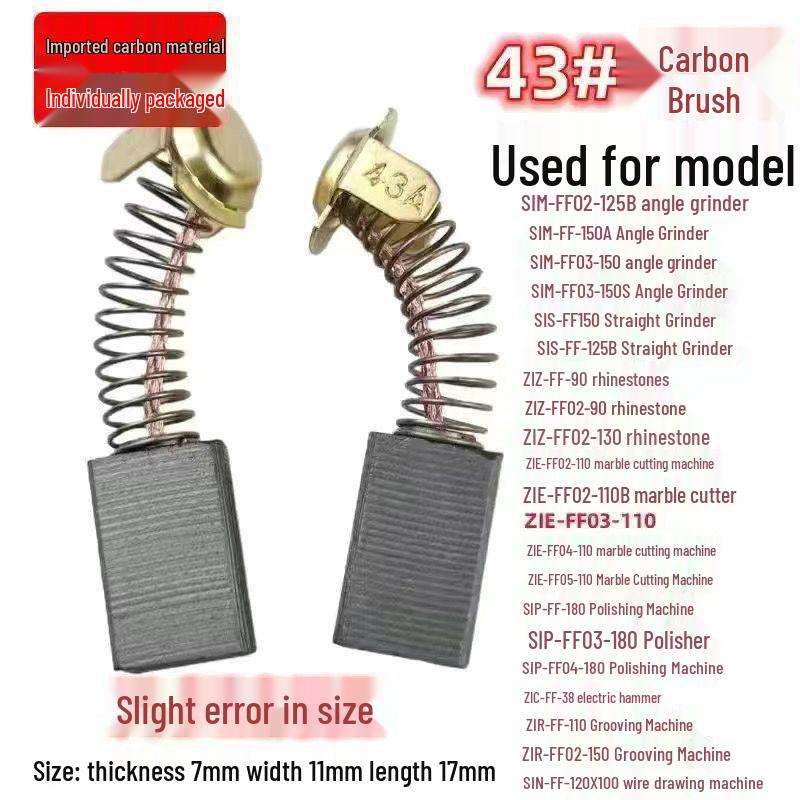 Carbon Brush for Power Tools: Electric Hammer, Cutting Machine, Angle Grinder, Hand Drill, Pistol and Impact Drill