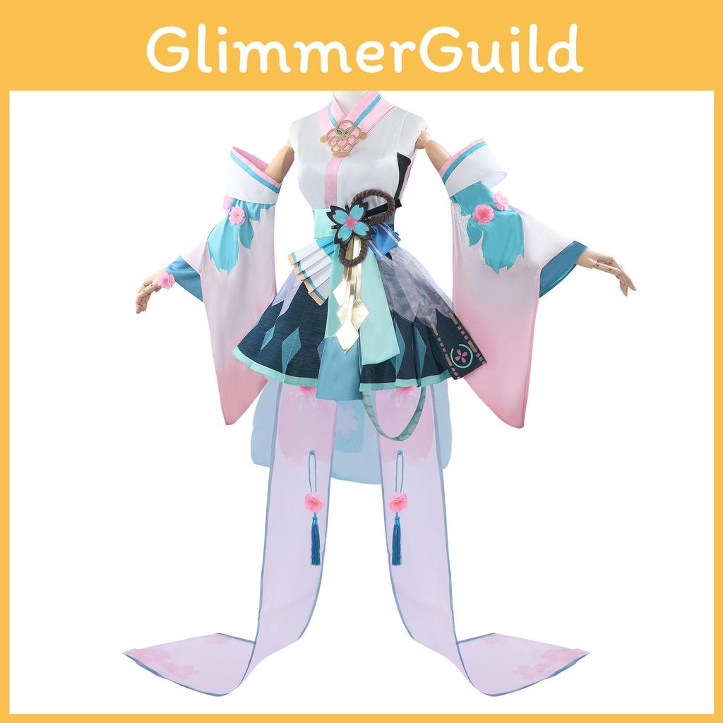 Anime Game Theme Hatsune Miku Cosplay Outfit Polyester Fabric Sweet Fresh Style