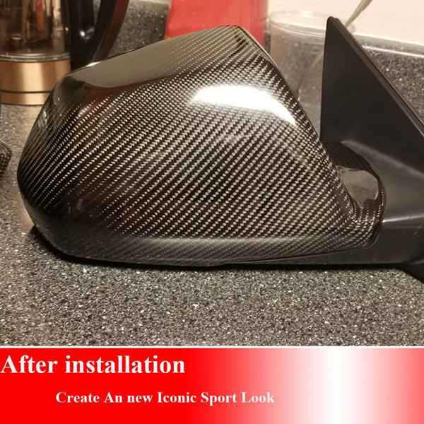 Carbon Fiber Rearview Mirror Covers for 2009-2013 Cadillac CTS (Pair) None