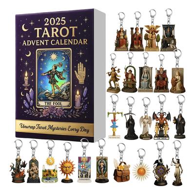 2025 Tarot Advent Calendar - 24 Surprise Keychains & Countdown Calendar Tarot Christmas Advent Calendar for Adults and Children