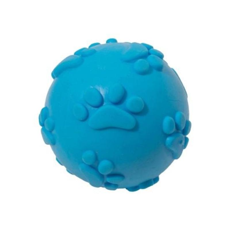 Dog Chewing Sound Ball Toy TPR Footprint Pattern Bite-Resistant Molar Ball Pet Dog Teeth Cleaning Oral Health Toy Doll