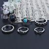 Retro Floral Carved Multi-Piece Stacking Ring Set