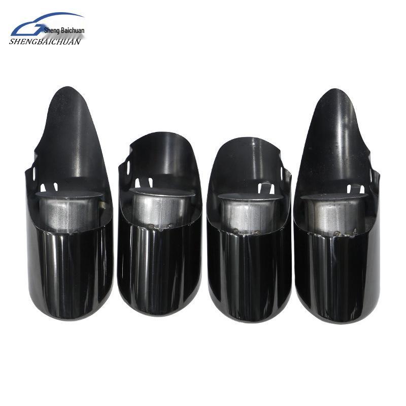 Black Titanium Quad Exhaust Tip for 19-23 Porsche Macan