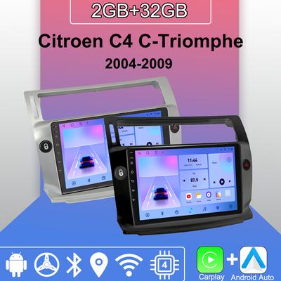 Android Carplay Car Radio For Citroen C4 C-Triomphe C-Quatre 2004-2009 Multimedia Player Head Unit Stereo GPS Navigation BT WIFI 2+32GB