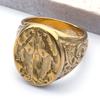 Bague Anneau Médaille Vierge Marie Christianisme Vintage pour Hommes Femmes Acier Inoxydable Couleur Or Anneaux de Doigt de Prière Religieuse Bijoux R500S02
