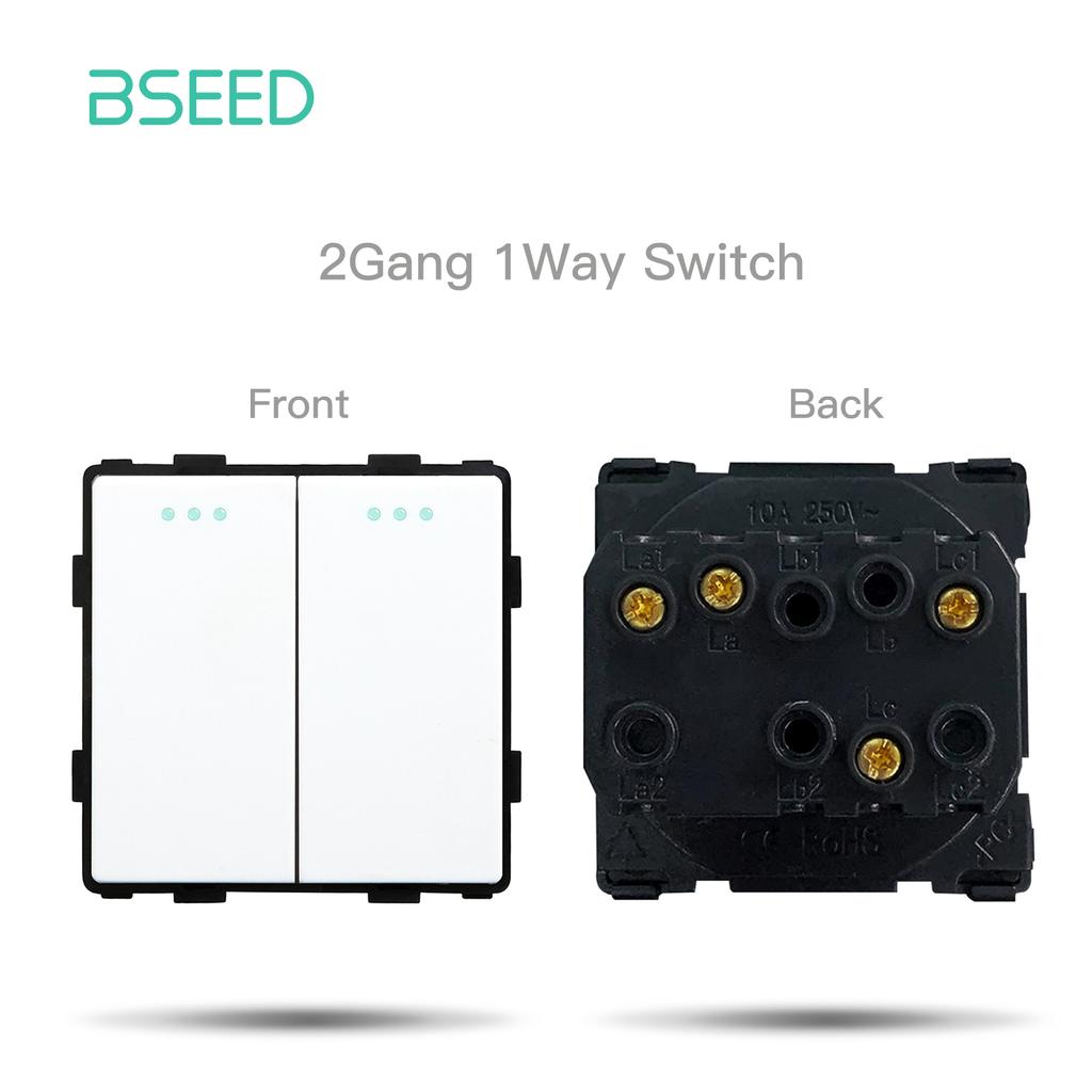 BSEED Matte Plastic Frames EU/French Wall Socket Plug Type-c USB Power Sockets Mechanical Button Switches Function Parts Only