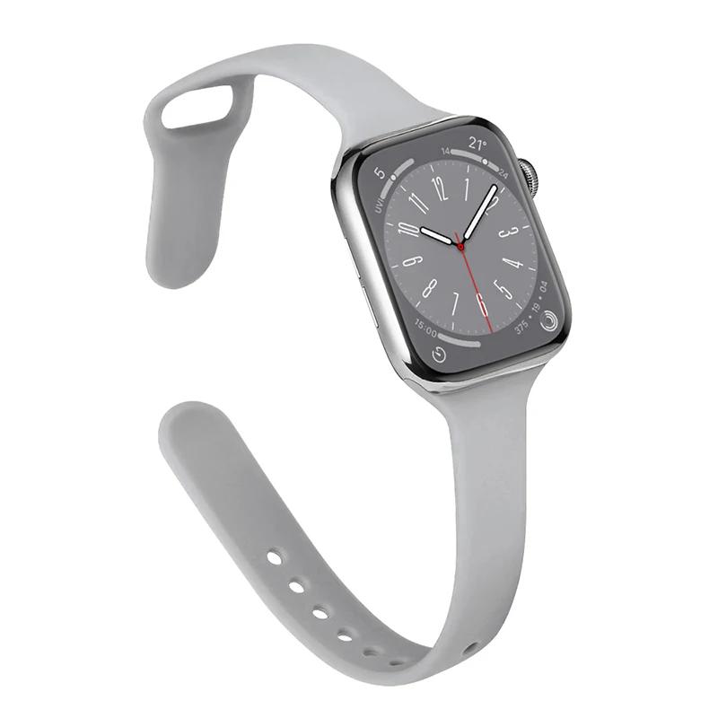 Slim Strap for Apple Watch Band 44mm 40mm 38mm 42mm Ultra 49mm Silicone Bracelet Correa iWatch Series 6 Se 5 4 3 7 8 45mm 41mm
