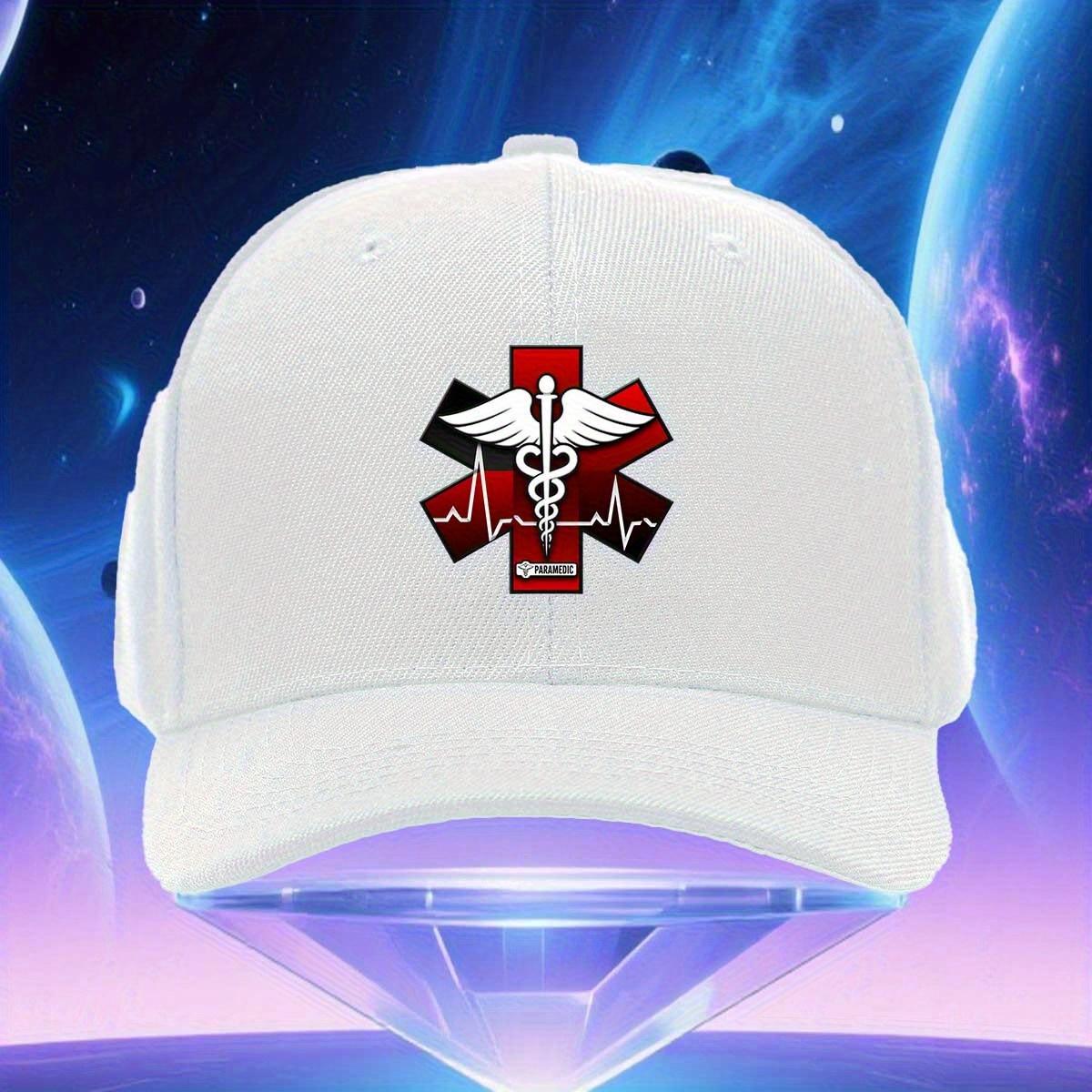 Adjustable Paramedic Trucker Hat with EMT Star of Life Emblem Lightweight Medic Ambulance Cap for EMS Professionals Paramedic 1pc